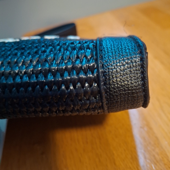 Ted Baker London Raffia Clutch Leather Trim Wristlet - Picture 7 of 13